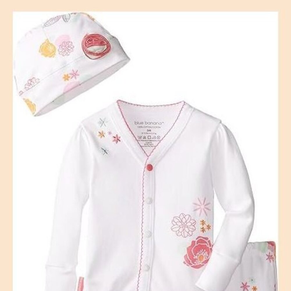 Blue Banana Baby Girls' Take Me Home Set Poppy Print 1 Months new with tags